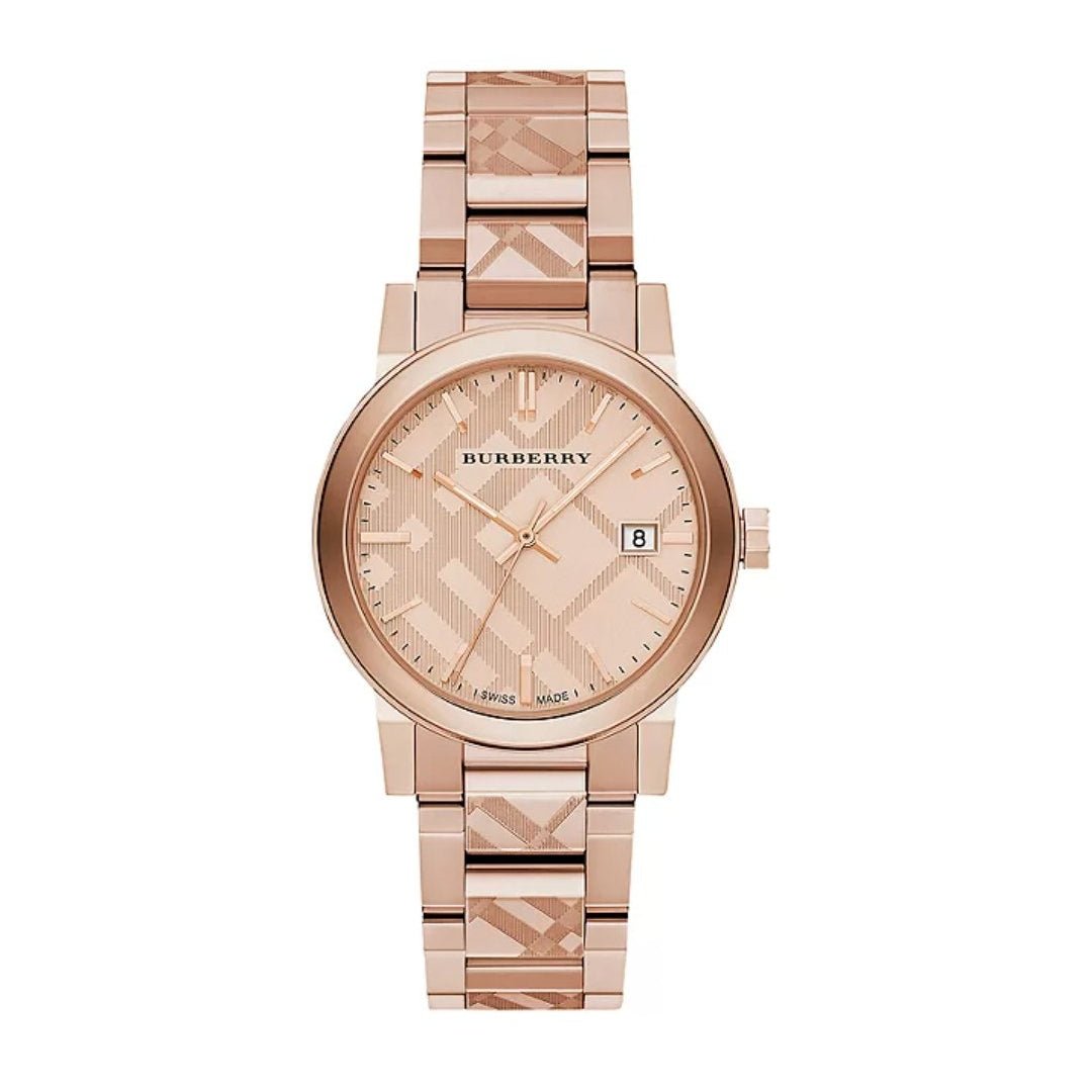 Burberry Unisex Watch The City Engraved Check Watch Bu9039