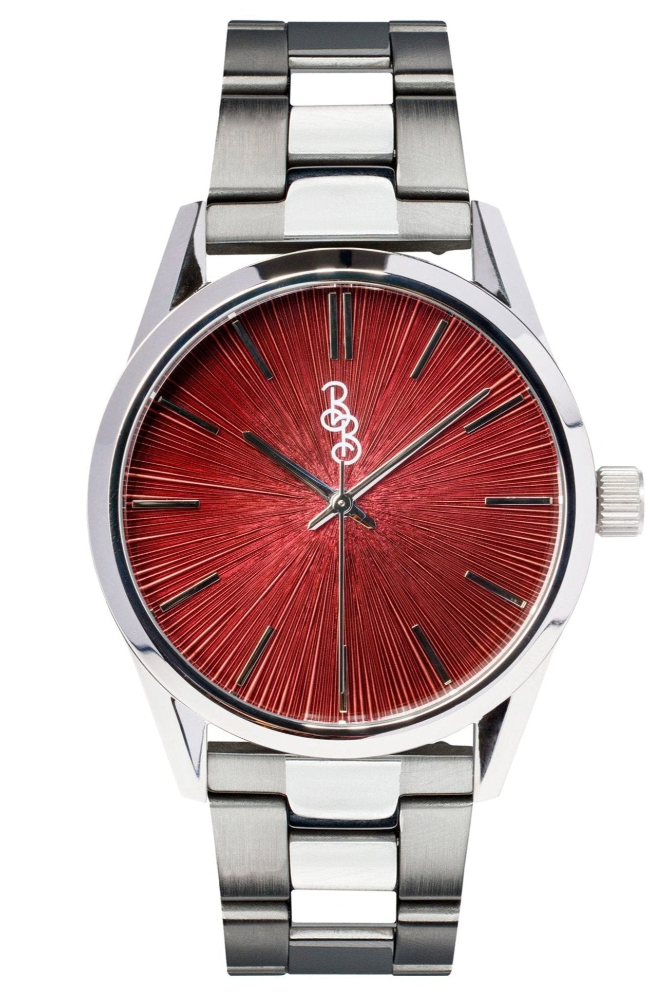 Burgundy Sunburst Watch Pro with Customizable Straps - Veloce - The App For Watch Collectors