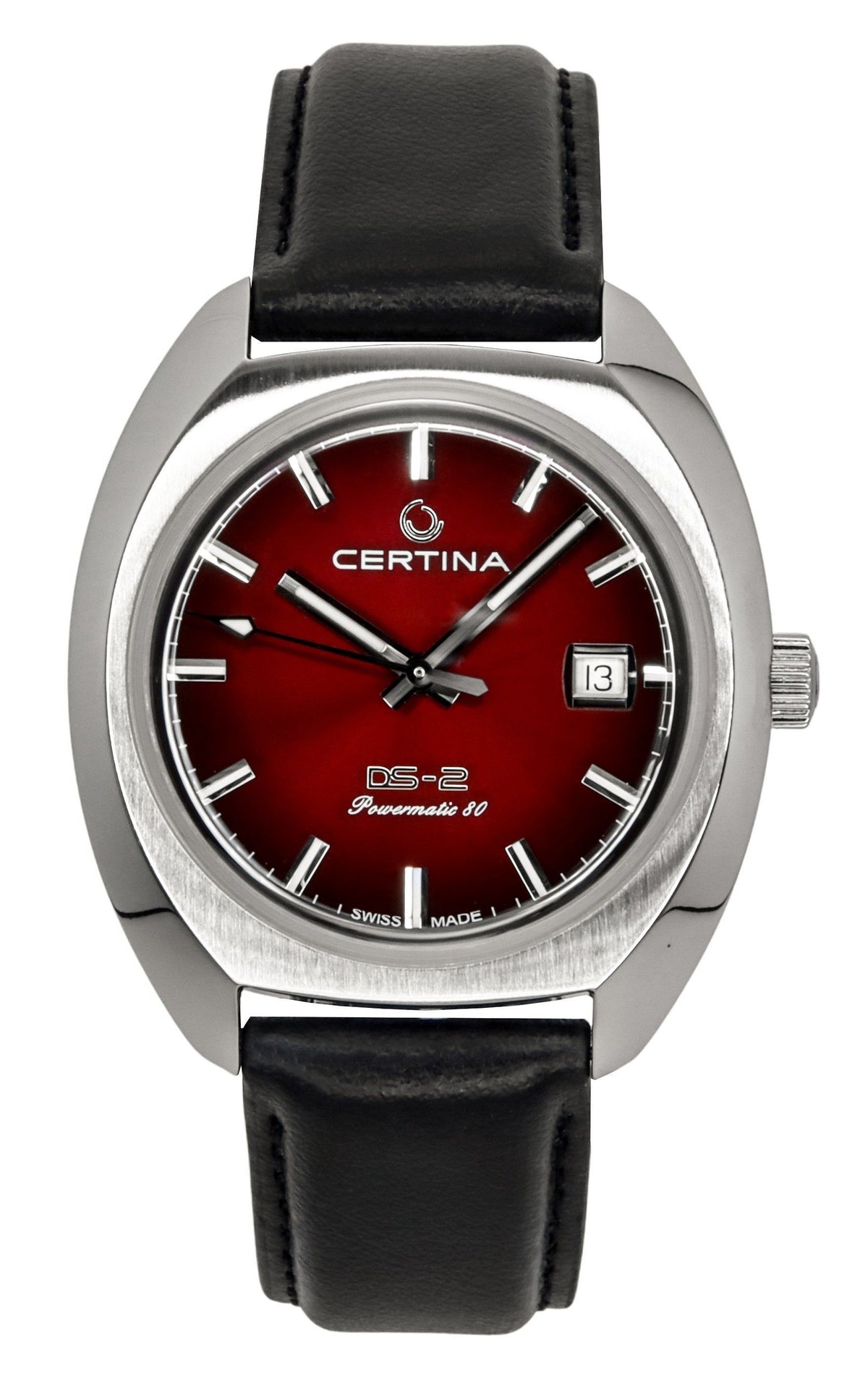 Certina DS-2 Leather Strap Red Dial Automatic Diver's C024.407.17.421.00 200M Men's Watch