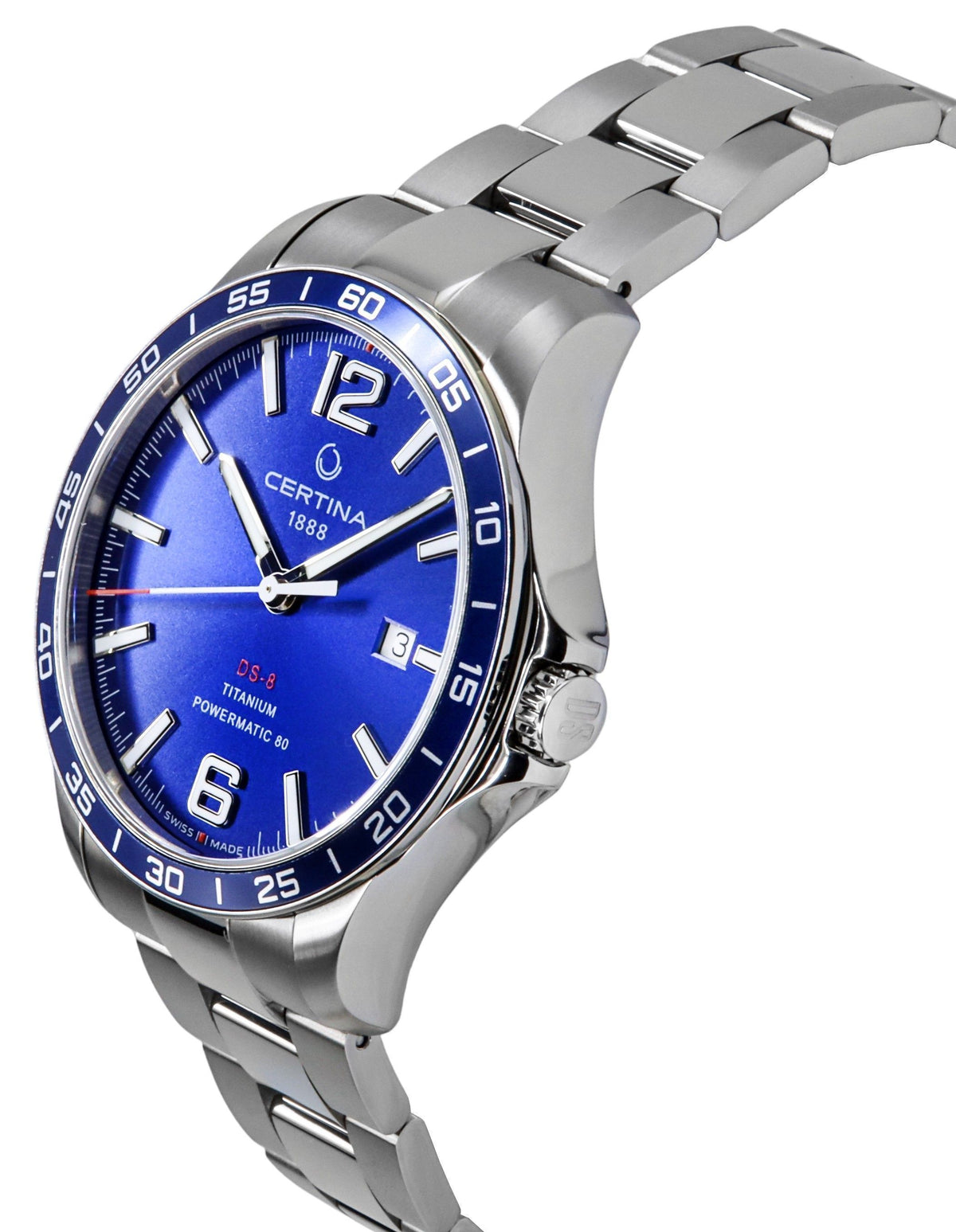 Certina DS-8 Powermatic 80 Titanium Blue Dial Automatic C033.807.44.047.00 100M Men's Watch
