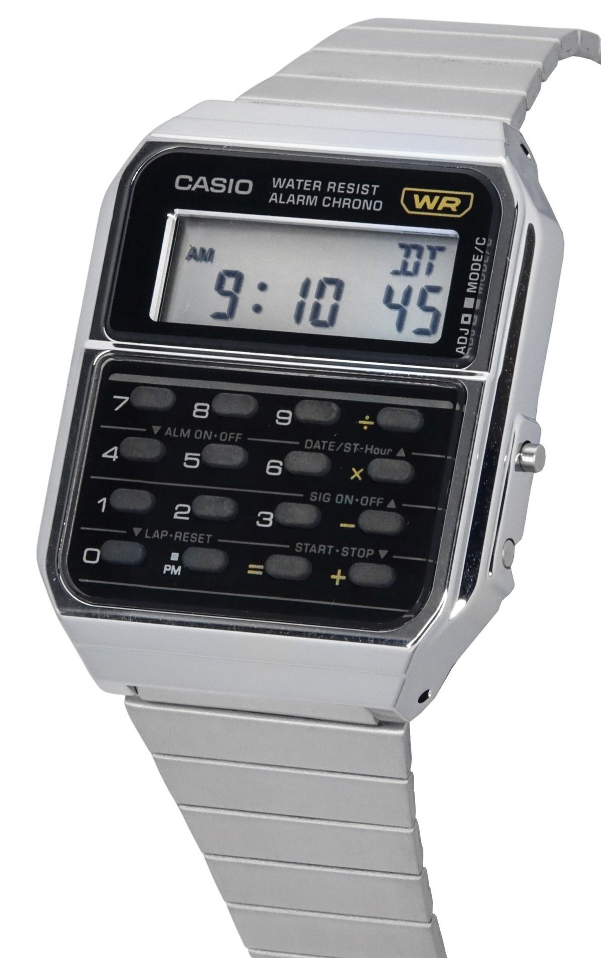 Casio Vintage Digital Calculator Stainless Steel Quartz CA-500WE-1A Men's Watch