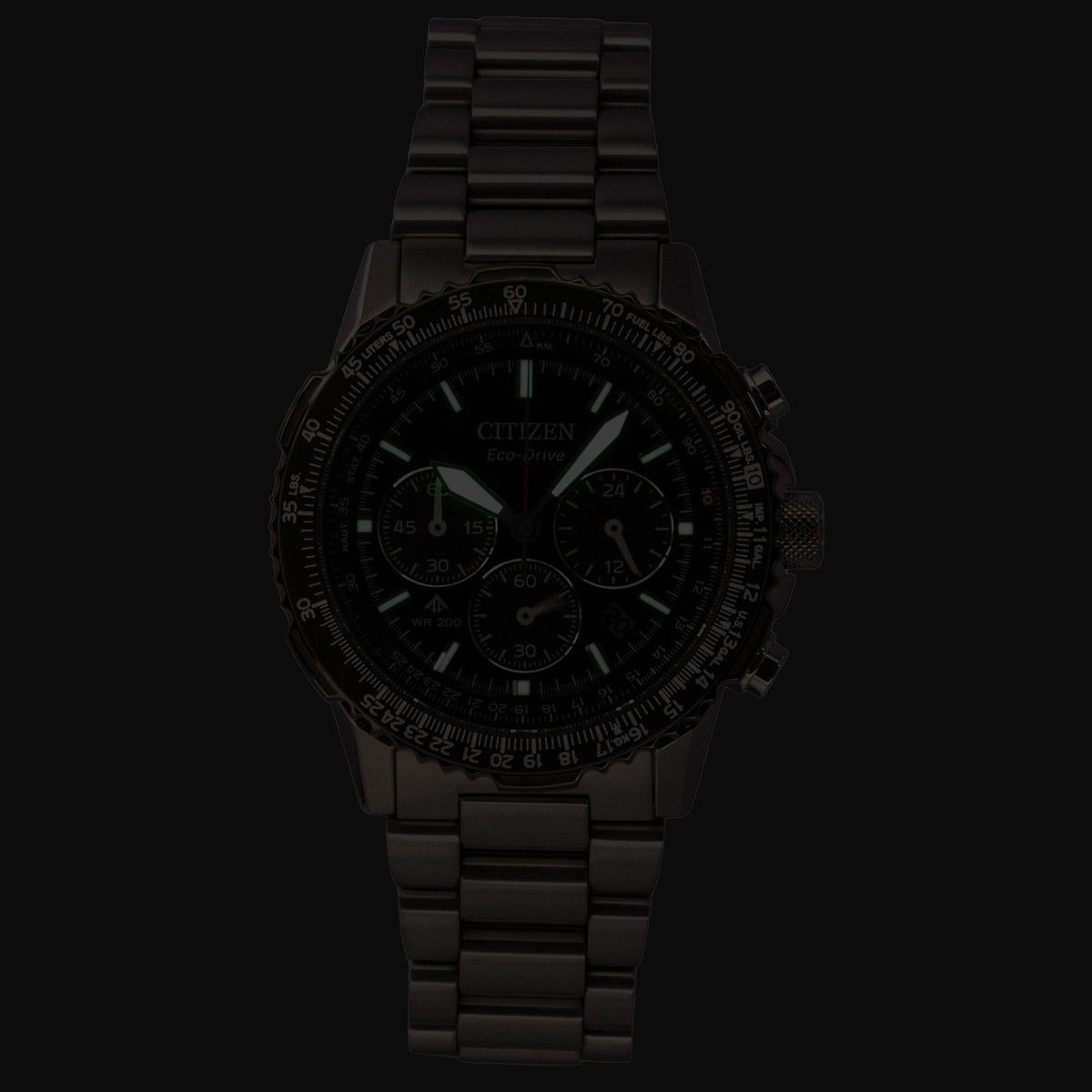 Citizen Promaster Sky Chronograph Stainless Steel Black Dial Eco-Drive CA4664-60E 200M Men's Watch