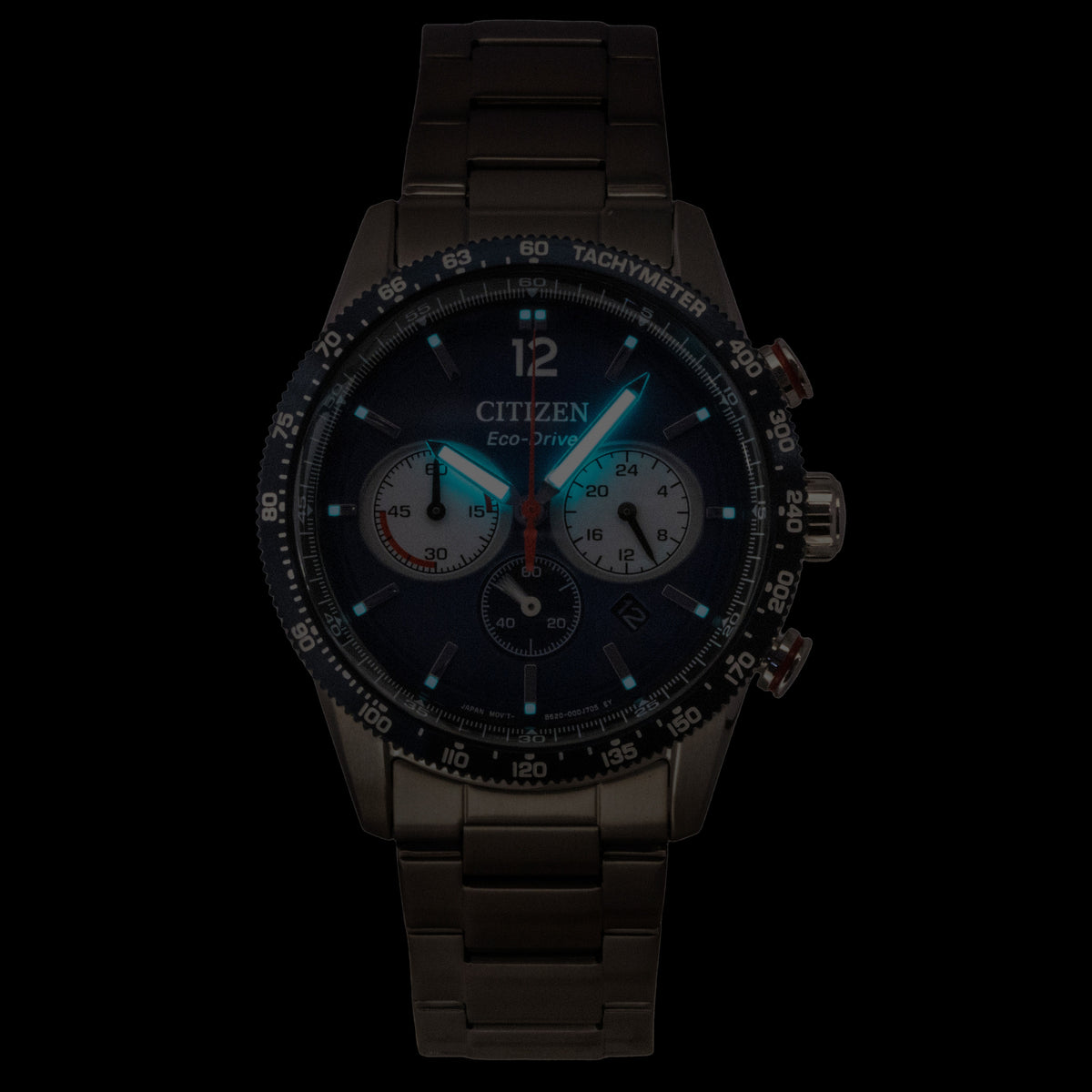 Citizen Eco-Drive Chronograph Stainless Steel Navy Blue Dial CA4716-50L 100M Men's Watch
