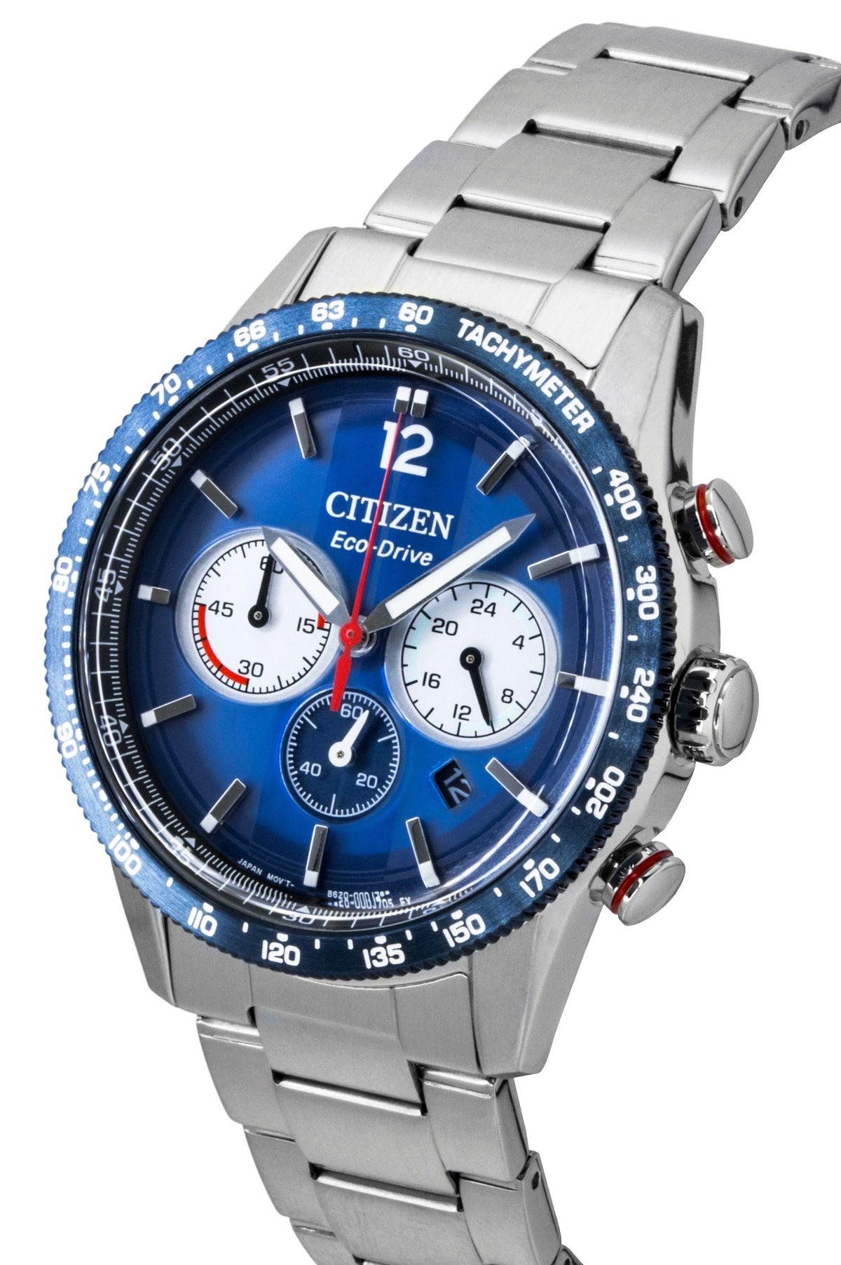 Citizen Eco-Drive Chronograph Stainless Steel Navy Blue Dial CA4716-50L 100M Men's Watch