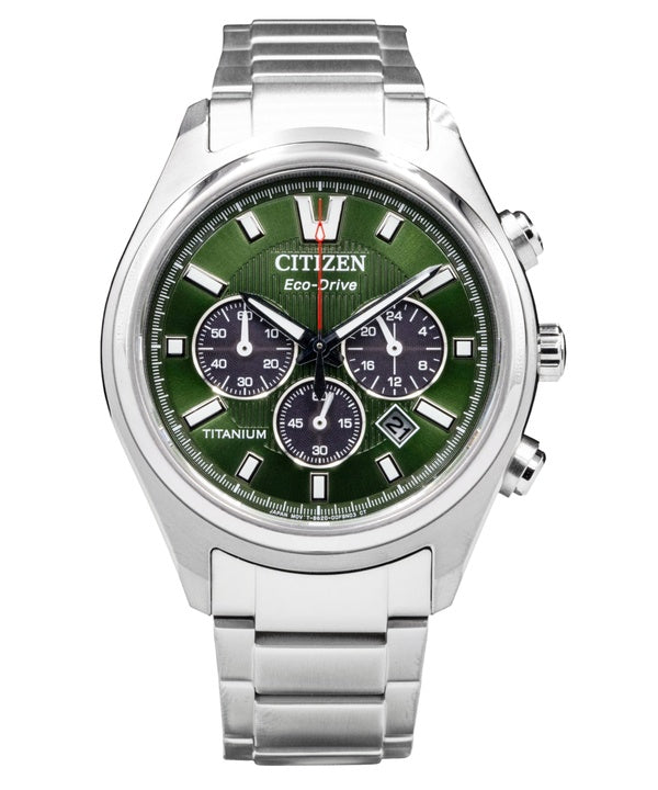 Citizen Chronograph Super Titanium Green Dial Eco-Drive CA4750-51X Men's Watch
