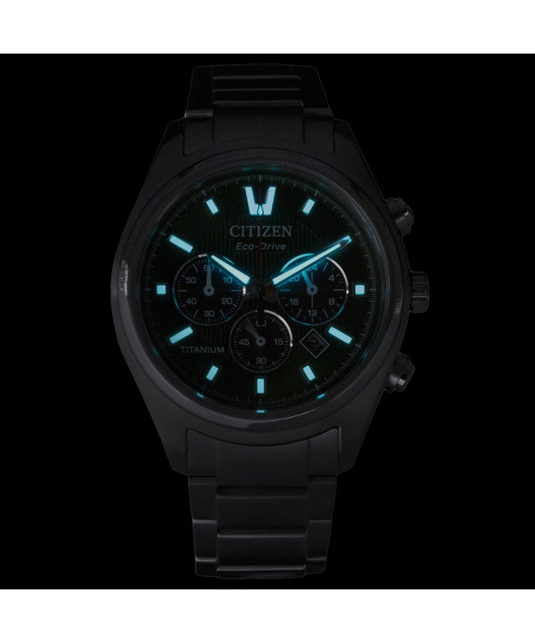 Citizen Chronograph Super Titanium Green Dial Eco-Drive CA4750-51X Men's Watch
