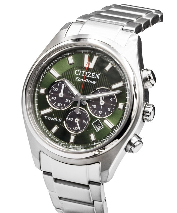Citizen Chronograph Super Titanium Green Dial Eco-Drive CA4750-51X Men's Watch