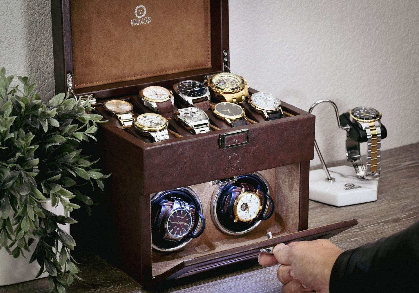 Luxury Watch Winder Box - Coffee Brown