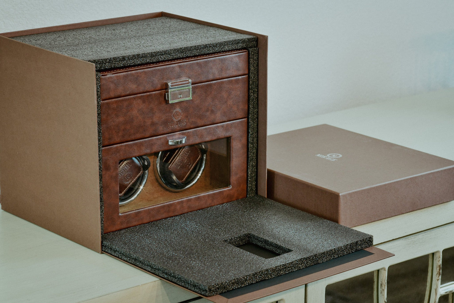 Luxury Watch Winder Box - Coffee Brown