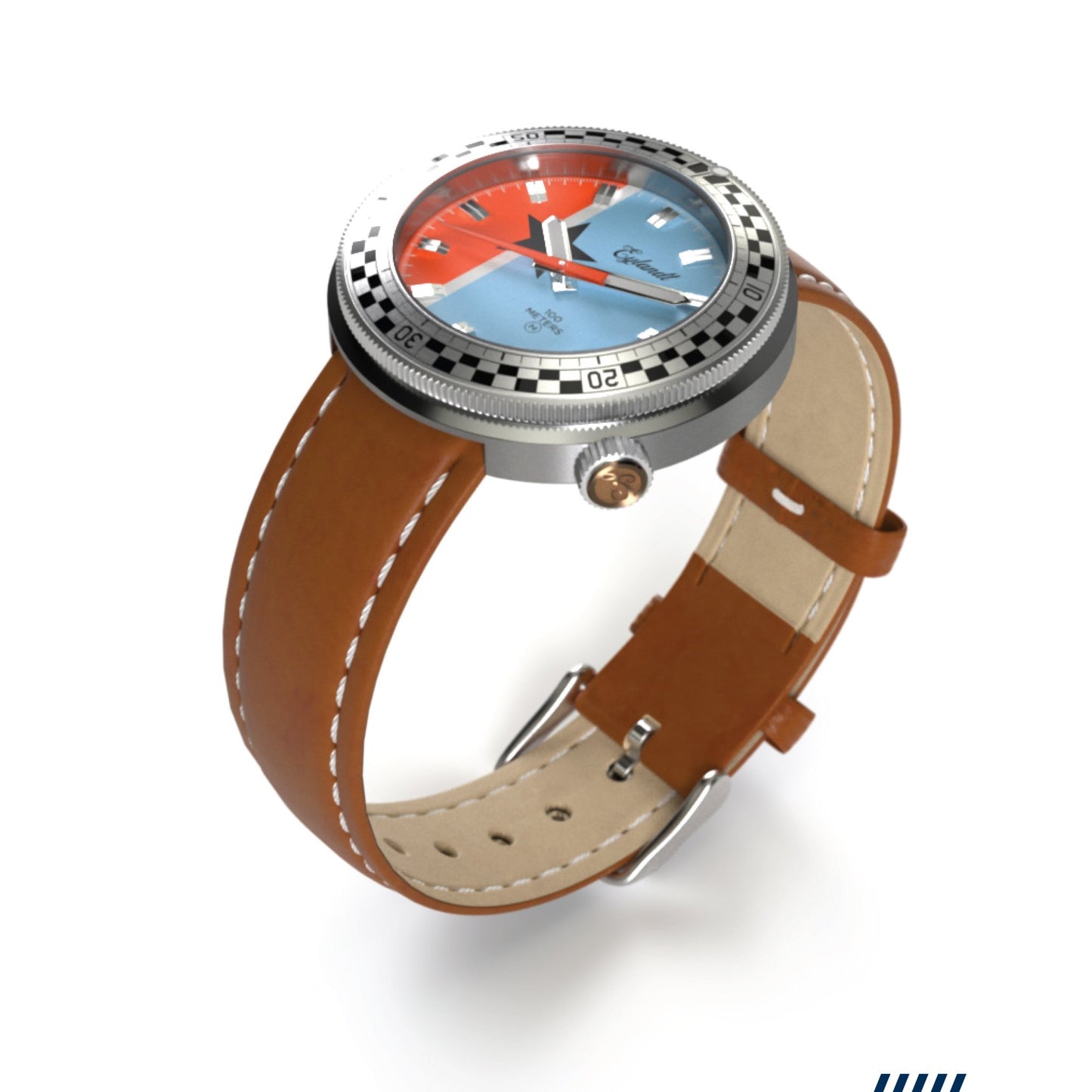 The Snelway Unisex Watch With Blue Dial And Checkered Bezel - Veloce - The App For Watch Collectors