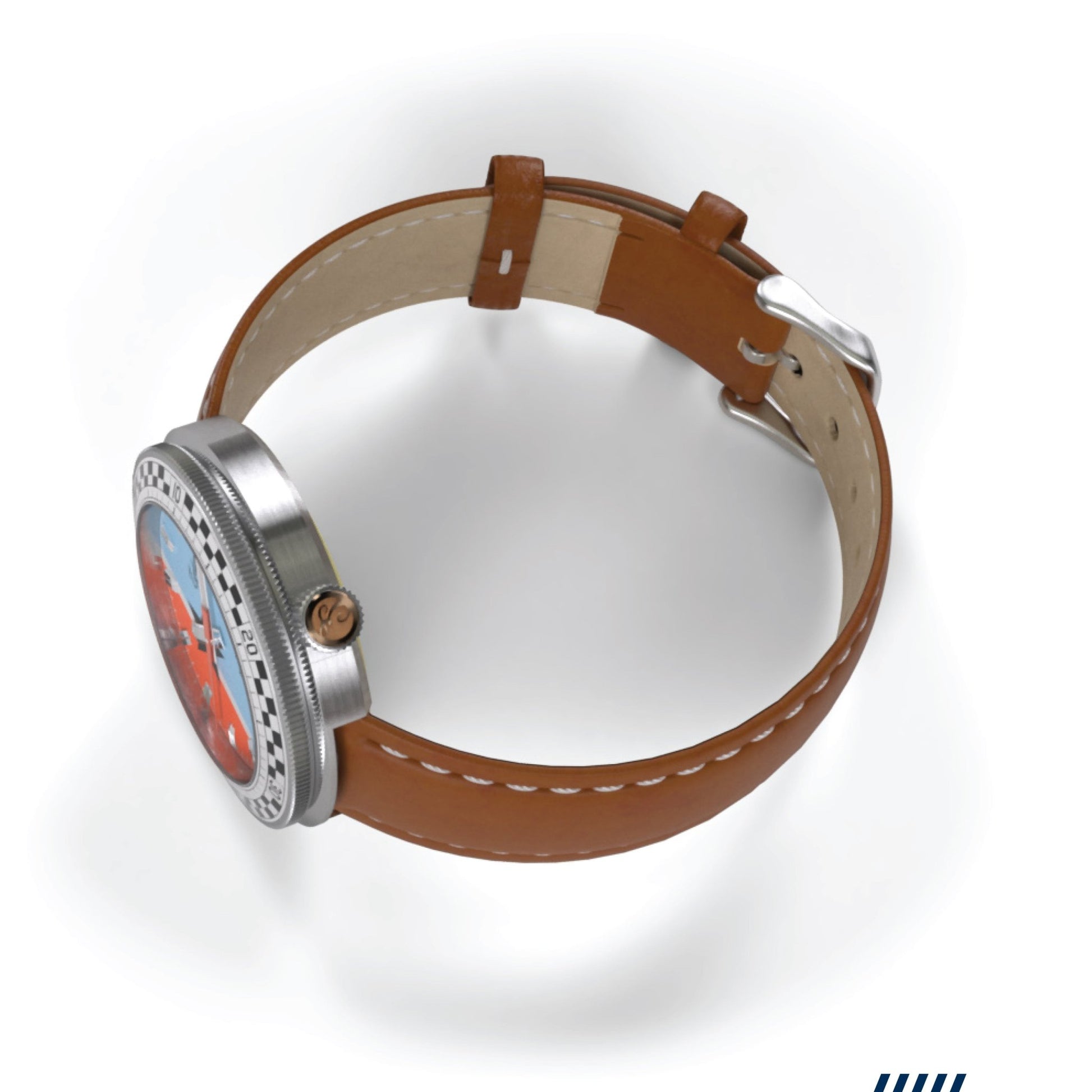 The Snelway Unisex Watch With Blue Dial And Checkered Bezel - Veloce - The App For Watch Collectors