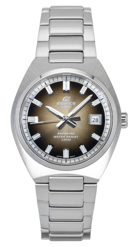 Casio Edifice Analog Stainless Steel Brown Dial Quartz EFB-109D-5AV 100M Men's Watch