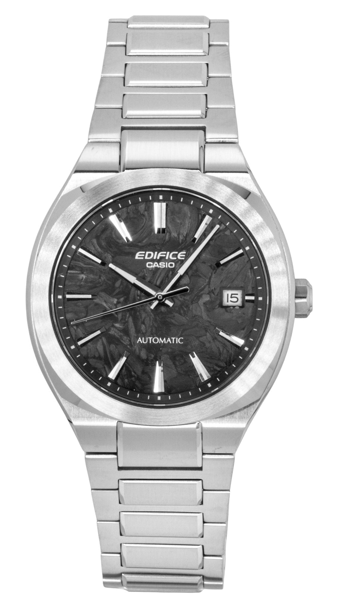 Casio Edifice Analog Stainless Steel Forged Carbon Black Dial Automatic EFK-200CD-1A 100M Men's Watch