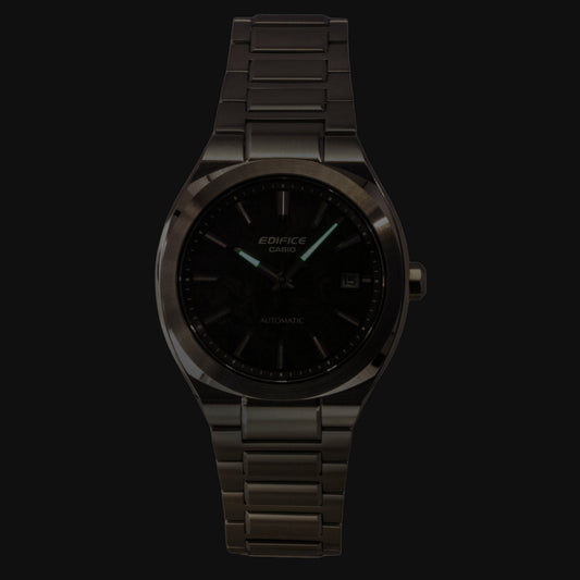 Casio Edifice Analog Stainless Steel Forged Carbon Black Dial Automatic EFK-200CD-1A 100M Men's Watch