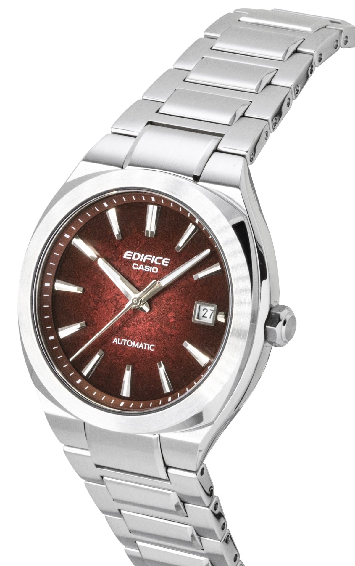Casio Edifice Analog Stainless Steel Red Dial Automatic EFK-200D-4A 100M Men's Watch