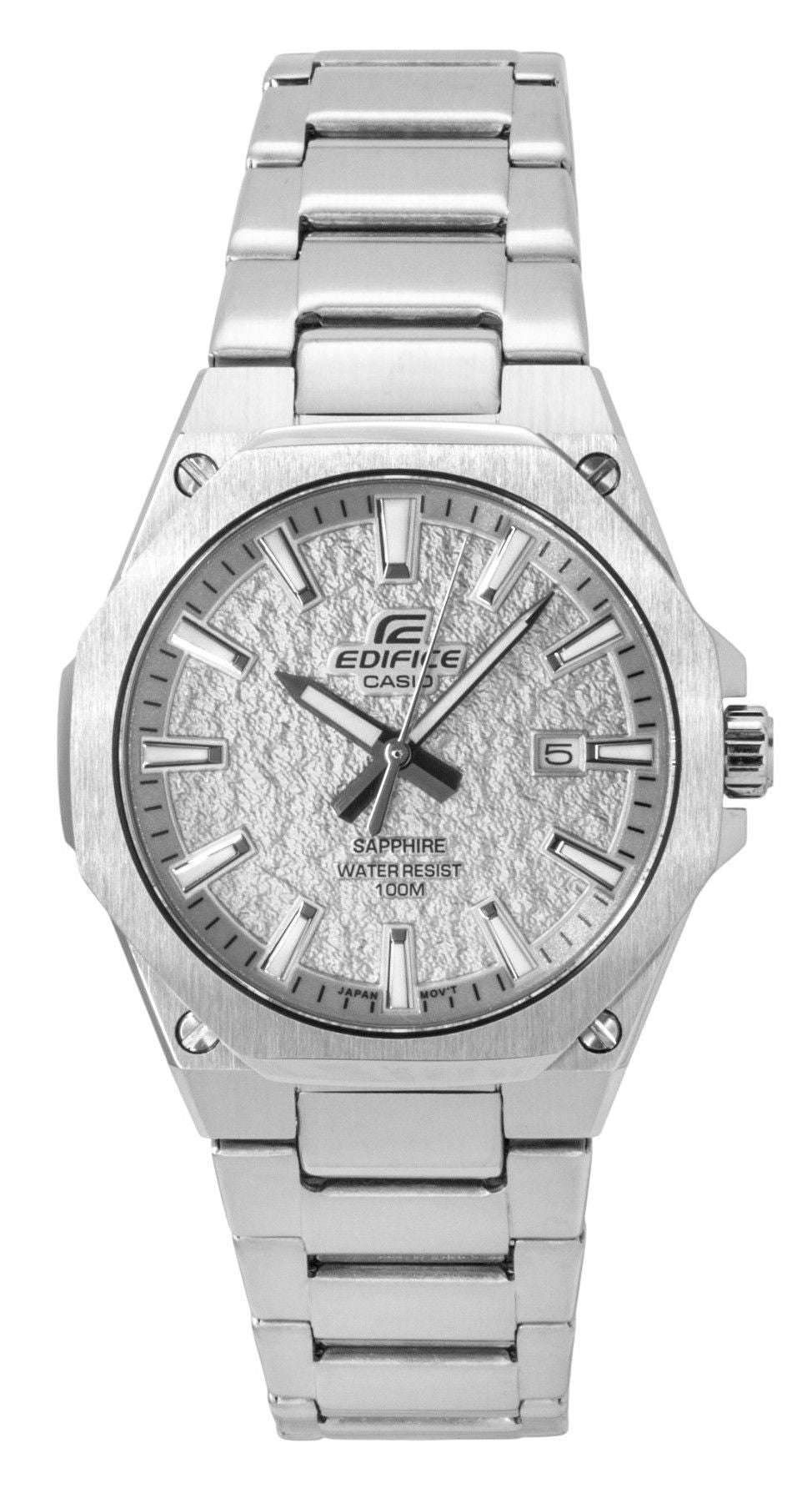 Casio Edifice Analog Stainless Steel Silver Dial Quartz EFR-S108DE-8AV 100M Men's Watch
