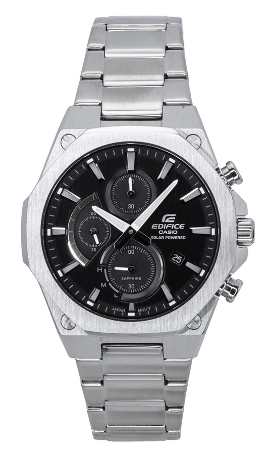 Casio Edifice Slim Line Chronograph Analog Solar EFS-S570D-1A EFSS570D-1 100M Men's Watch