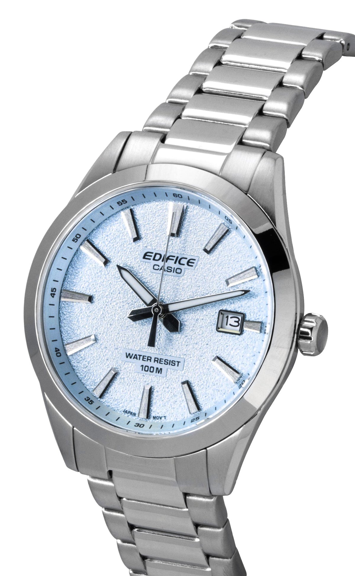 Casio Edifice Analog Stainless Steel Light Blue Dial Quartz EFV-160D-2BV 100M Men's Watch