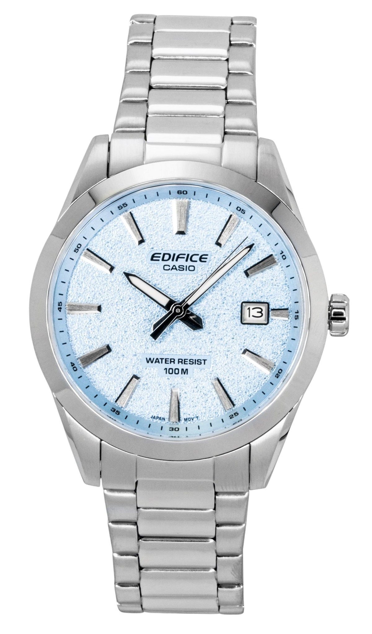 Casio Edifice Analog Stainless Steel Light Blue Dial Quartz EFV-160D-2BV 100M Men's Watch