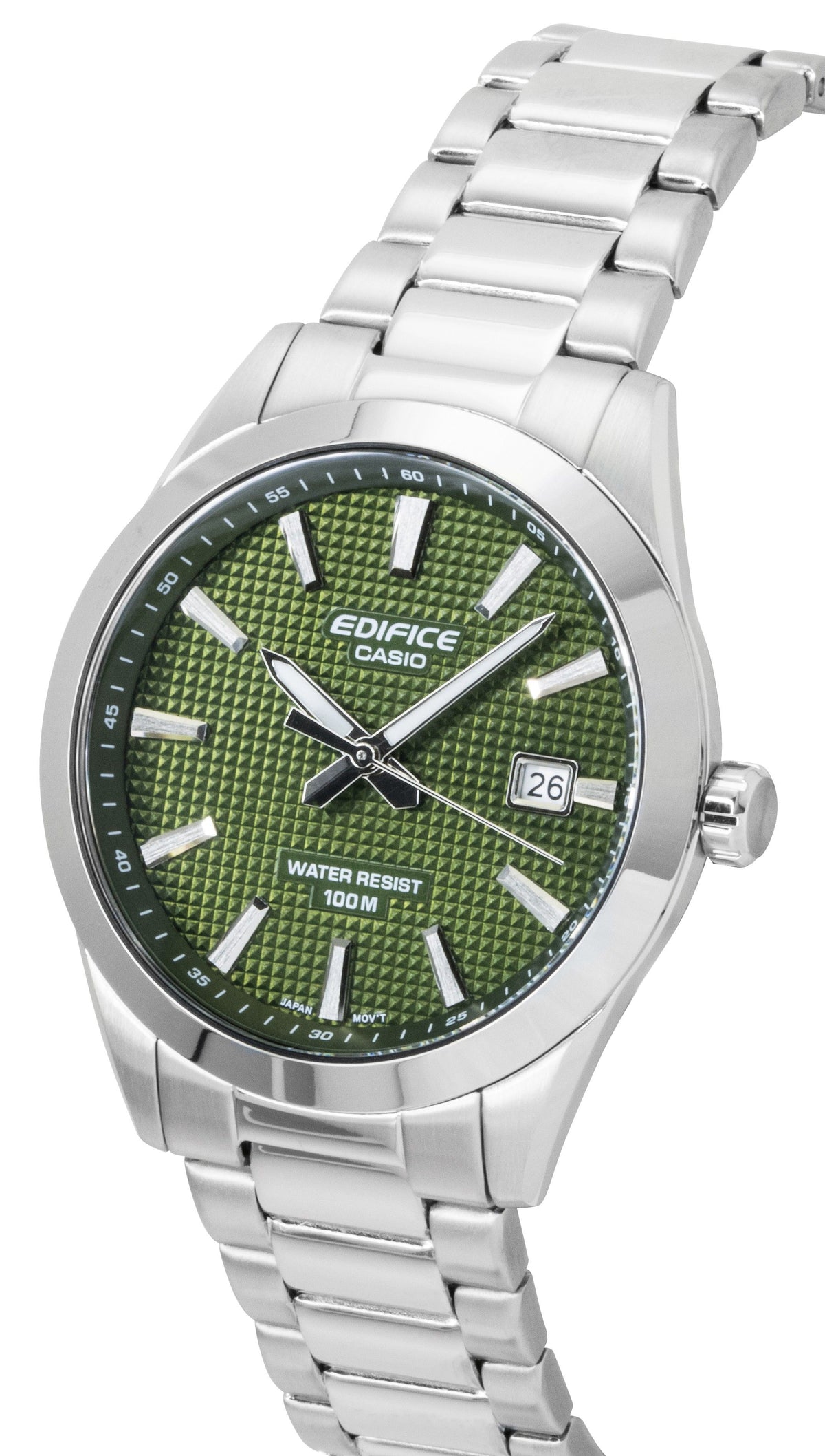 Casio Edifice Analog Stainless Steel Green Dial Quartz EFV-160D-3A 100M Men's Watch