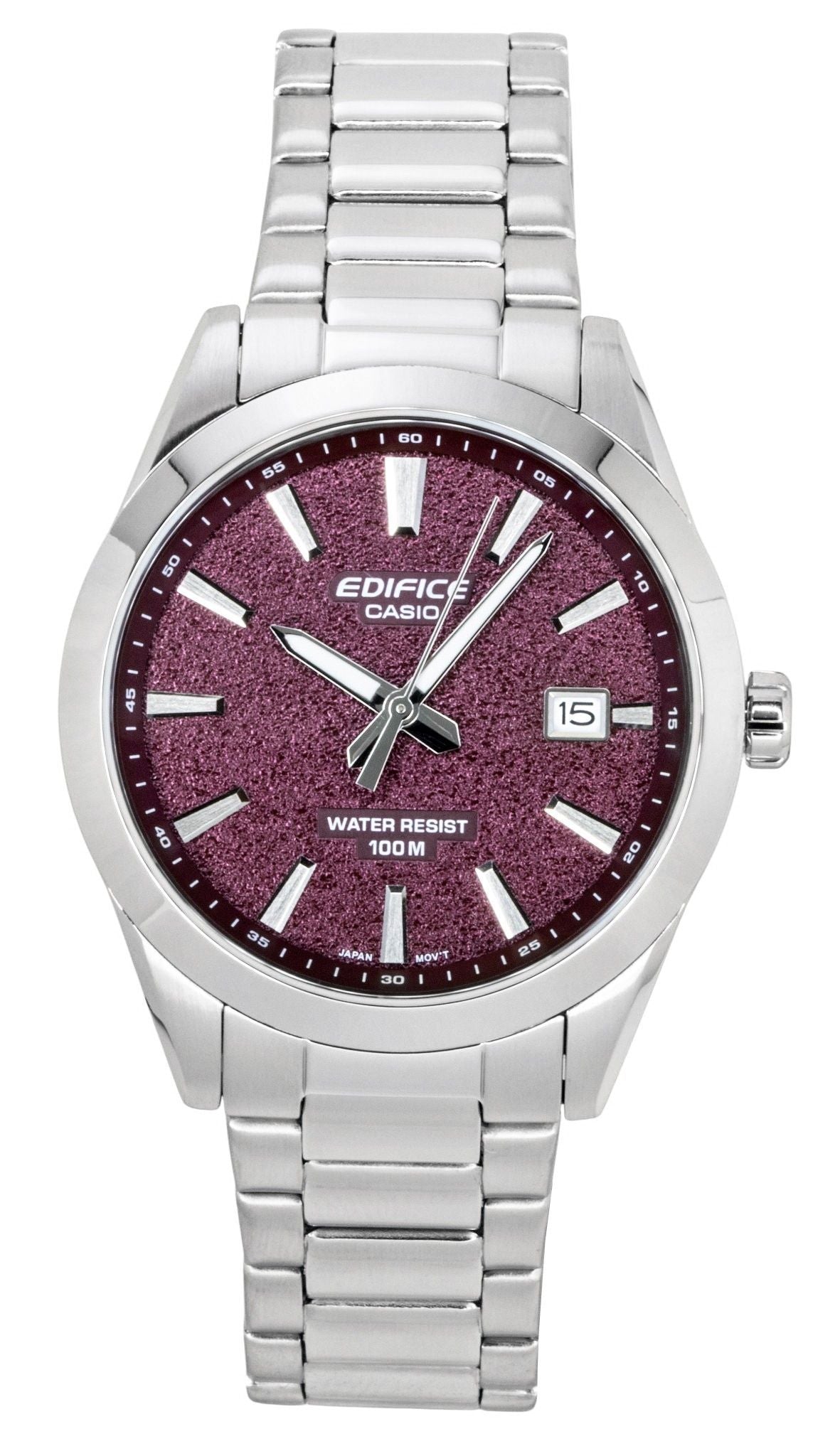 Casio Edifice Analog Stainless Steel Red Dial Quartz EFV-160D-4AV 100M Men's Watch