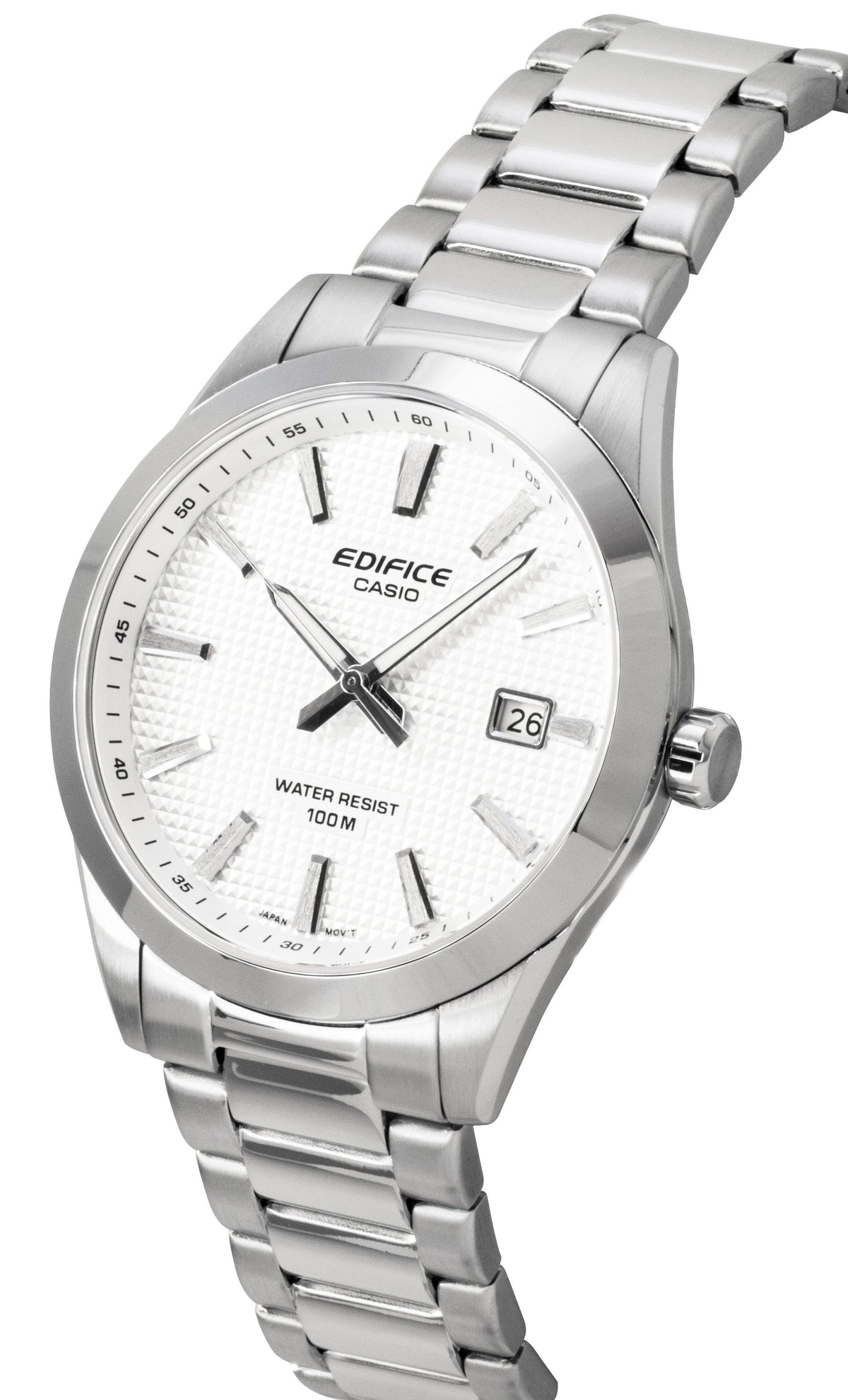 Casio Edifice Analog Stainless Steel White Dial Quartz EFV-160D-7A 100M Men's Watch
