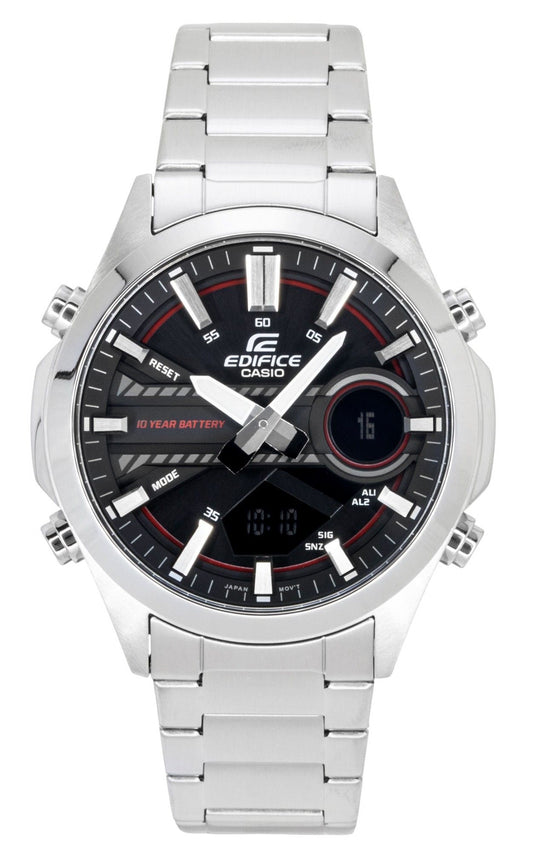 Casio Edifice Analog Digital Stainless Steel Black Dial Quartz EFV-C120D-1A4 100M Men's Watch