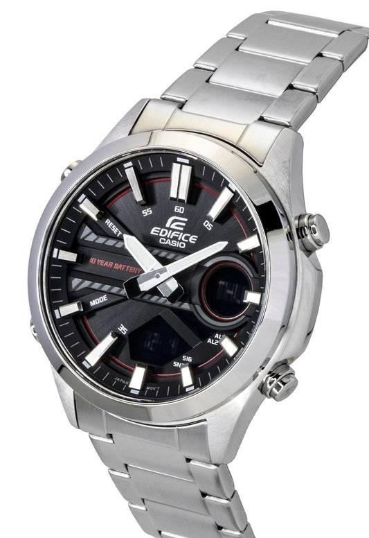 Casio Edifice Analog Digital Stainless Steel Black Dial Quartz EFV-C120D-1A4 100M Men's Watch
