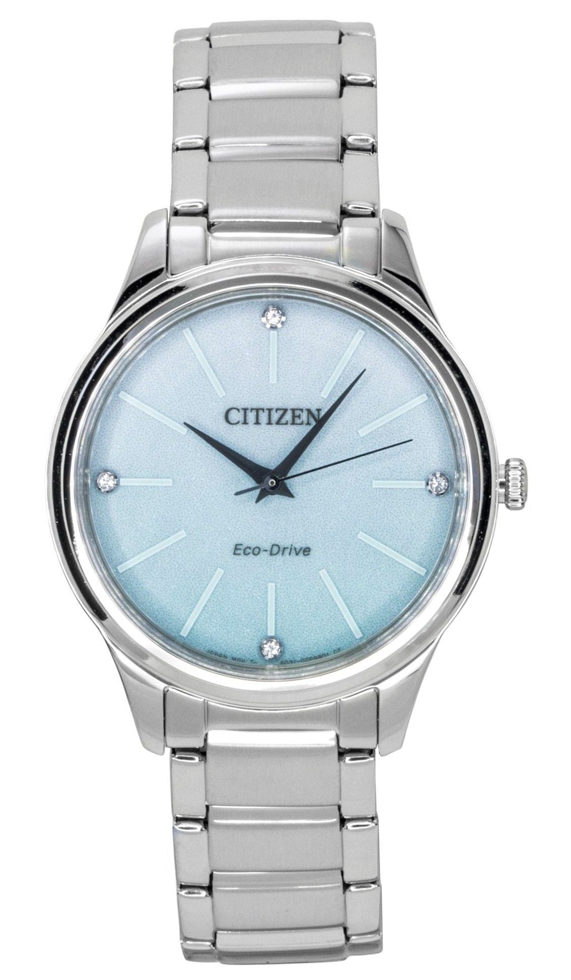 Citizen Eco-Drive Analog Stainless Steel Ice Blue Dial Solar EM1220-58Y Women's Watch