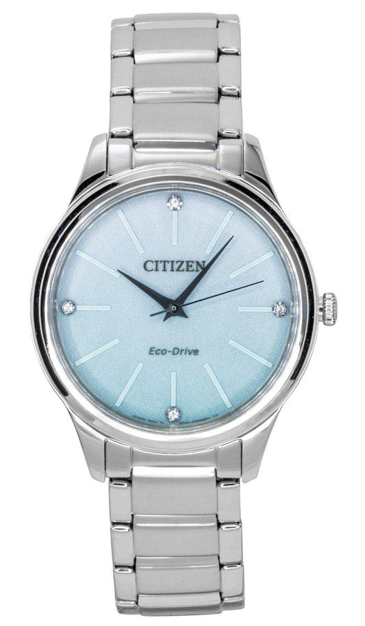 Citizen Eco-Drive Analog Stainless Steel Ice Blue Dial Solar EM1220-58Y Women's Watch