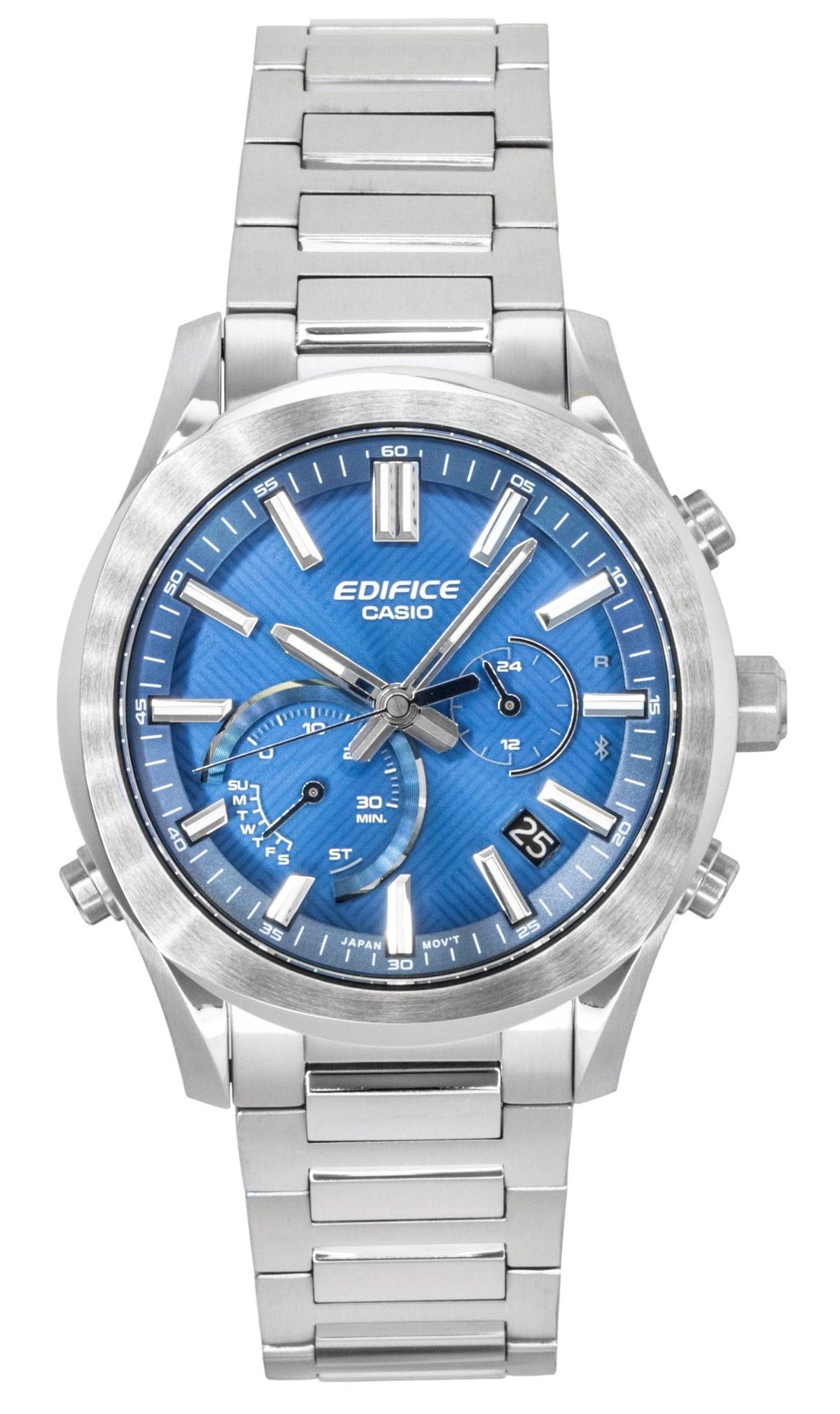 Casio Edifice Analog Chronograph Smartphone Link Stainless Steel Blue Dial Solar EQB-1300D-2A 100M Men's Watch