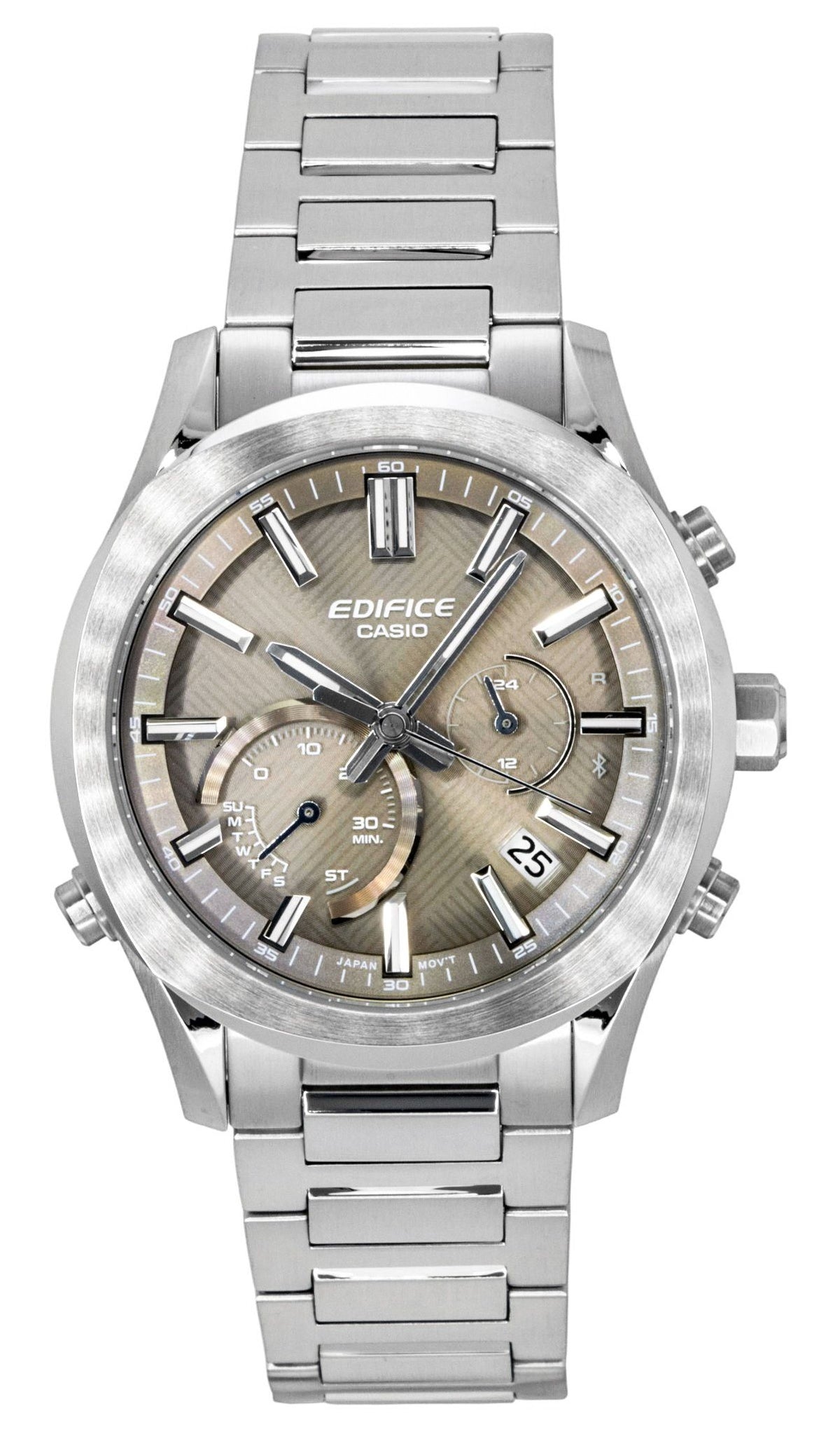 Casio Edifice Analog Chronograph Smartphone Link Stainless Steel Brown Dial Solar EQB-1300D-5A 100M Men's Watch