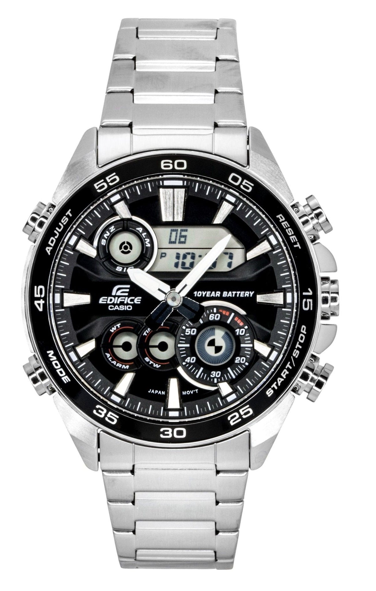 Casio Edifice Analog Digital Stainless Steel Black Dial Quartz ERA-130D-1A 100M Men's Watch