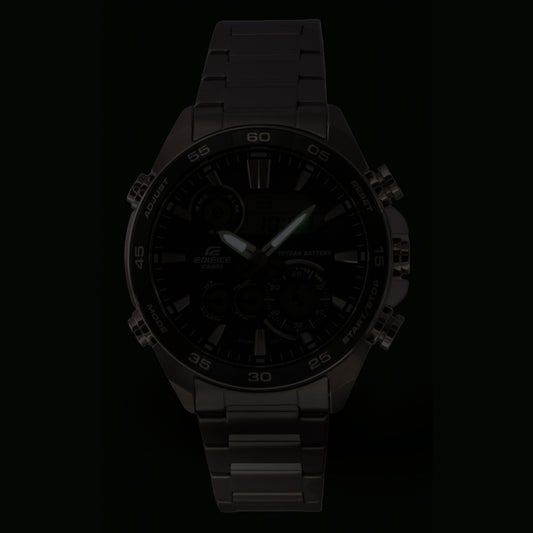Casio Edifice Analog Digital Stainless Steel Green Dial Quartz ERA-130D-3A 100M Men's Watch