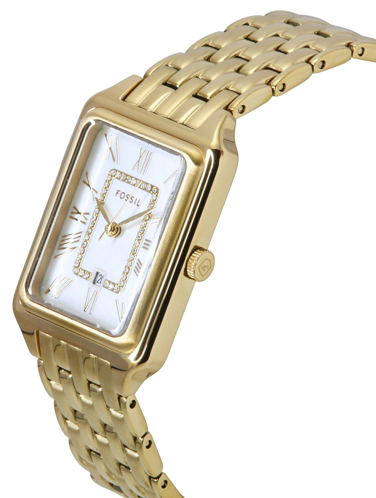Fossil Raquel Gold Tone Stainless Steel White Mother Of Pearl Dial Quartz ES5304 Women's Watch