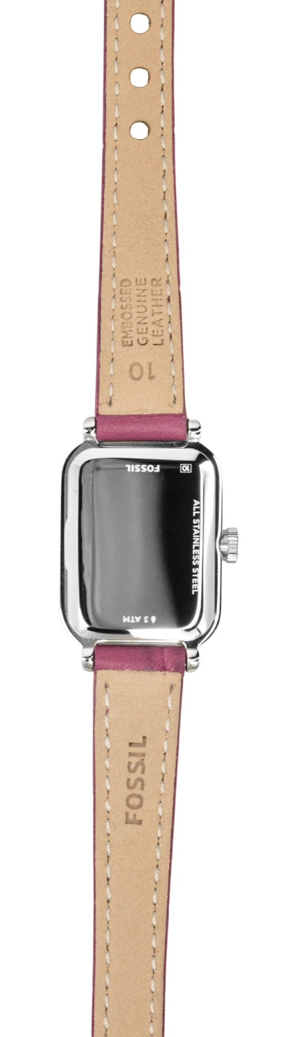 Fossil Raquel Mini Pink Leather Strap Silver Dial Quartz ES5466 Women's Watch
