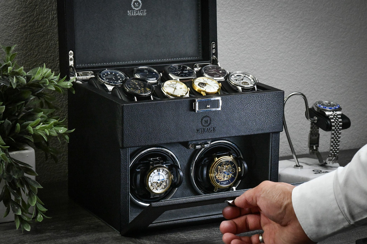 Luxury Watch Winder Box - Ebony Black