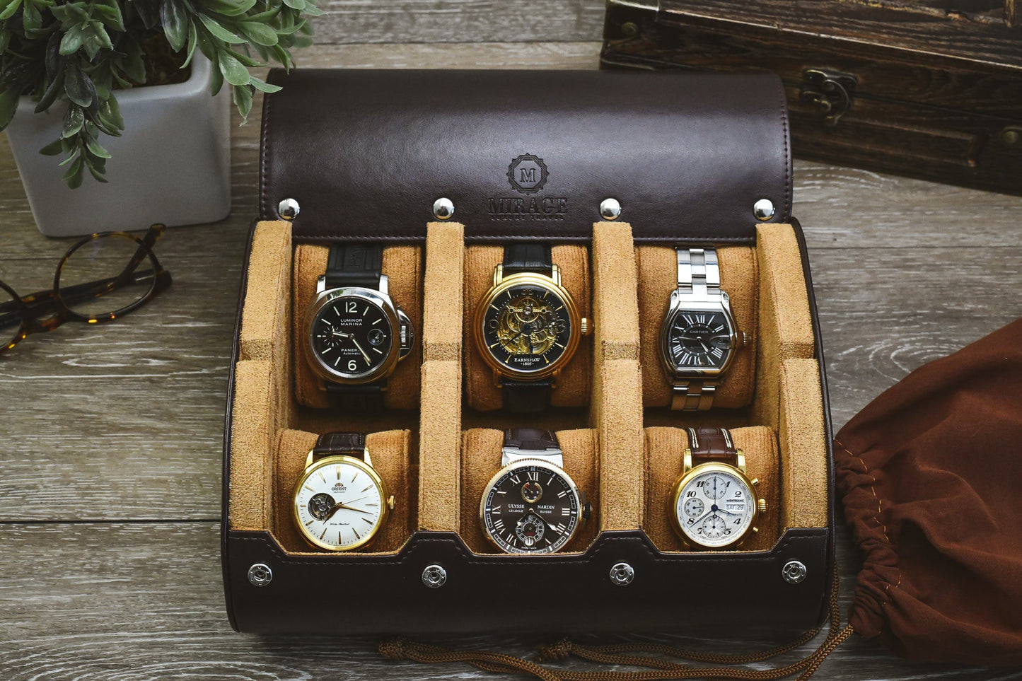 6 Watch Case - Espresso Brown