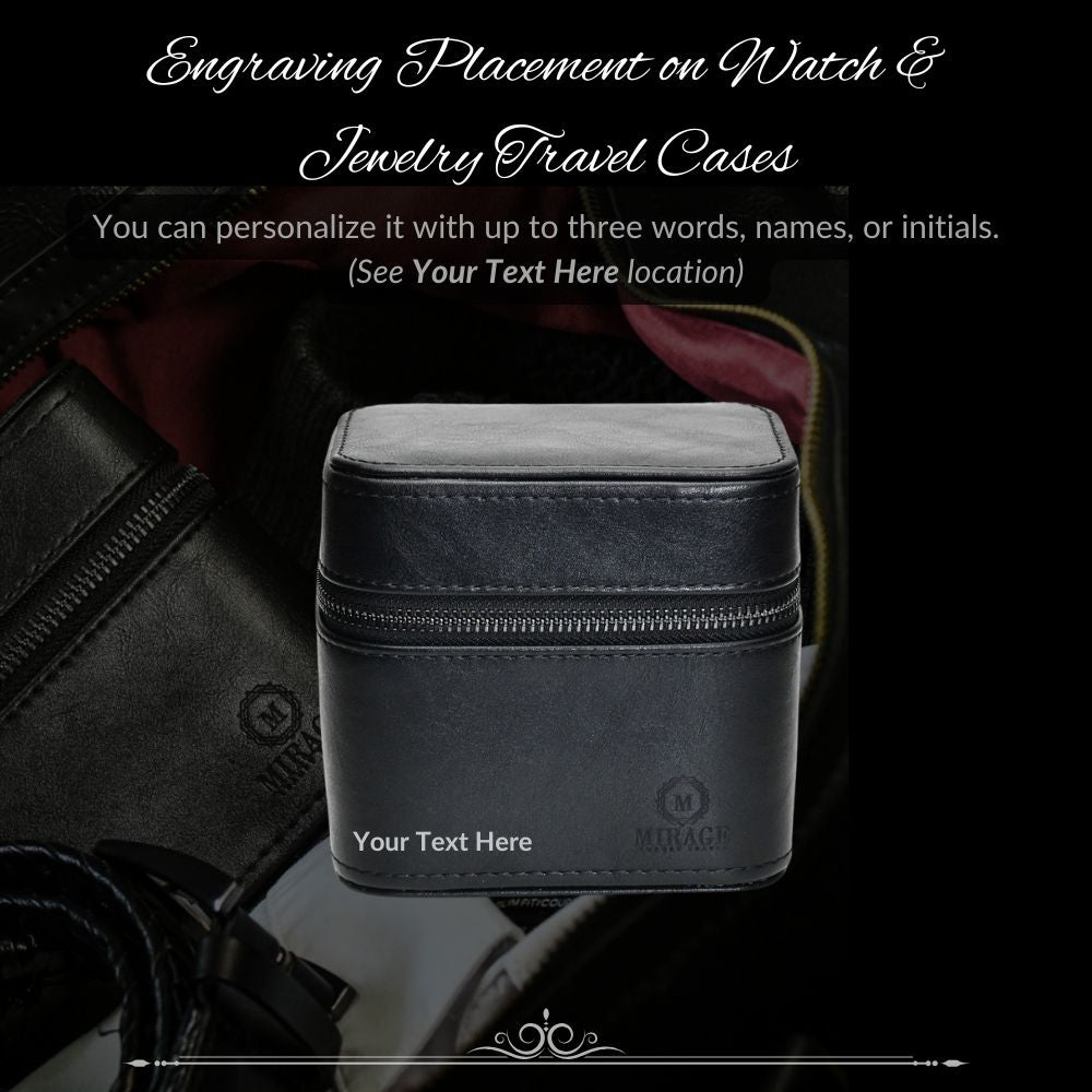Watch and Jewelry Travel Case - Genuine Leather - Obsedian Black