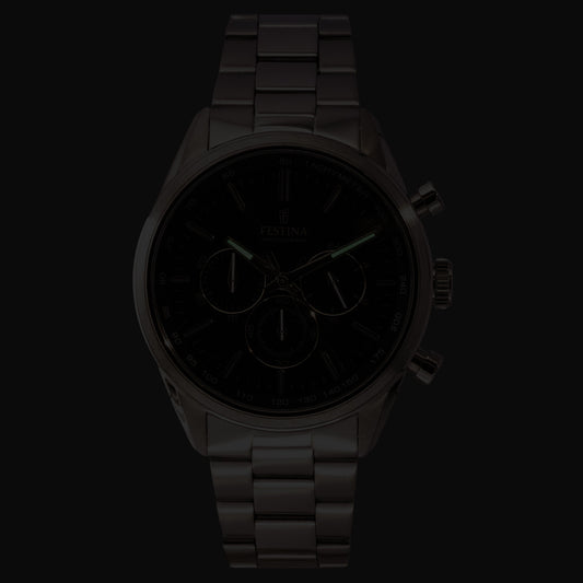 Festina Timeless Chronograph Stainless Steel Black Dial Quartz F16820-4 100M Men's Watch