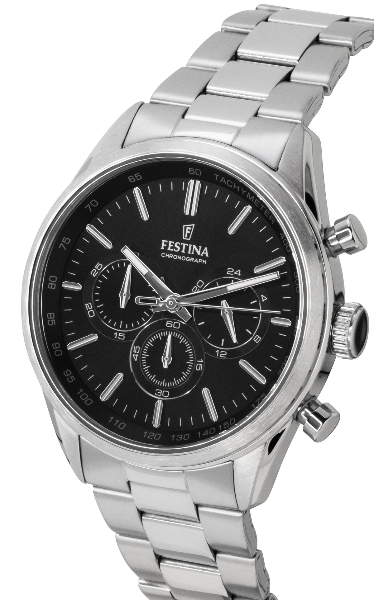 Festina Timeless Chronograph Stainless Steel Black Dial Quartz F16820-4 100M Men's Watch