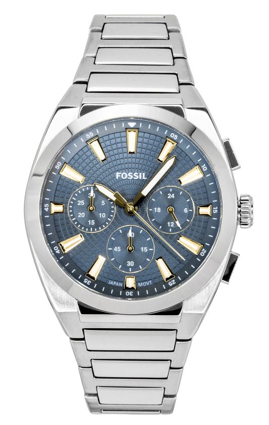 Fossil Everett Chronograph Stainless Steel Blue Dial Quartz FS6154 Men's Watch