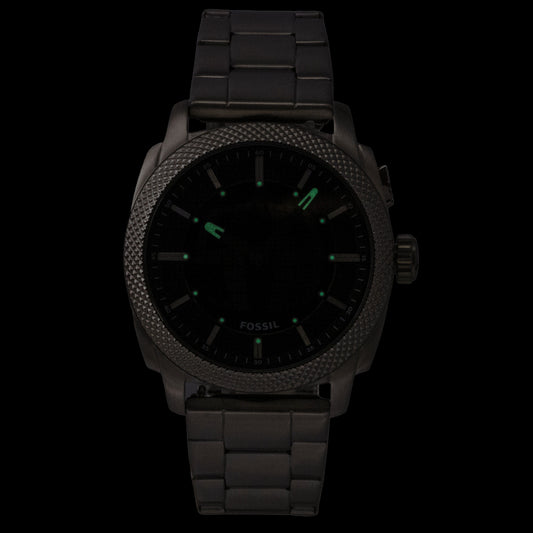 Fossil Machine Big Tic Analog Digital Stainless Steel Black Dial Quartz FS6155 Unisex Watch