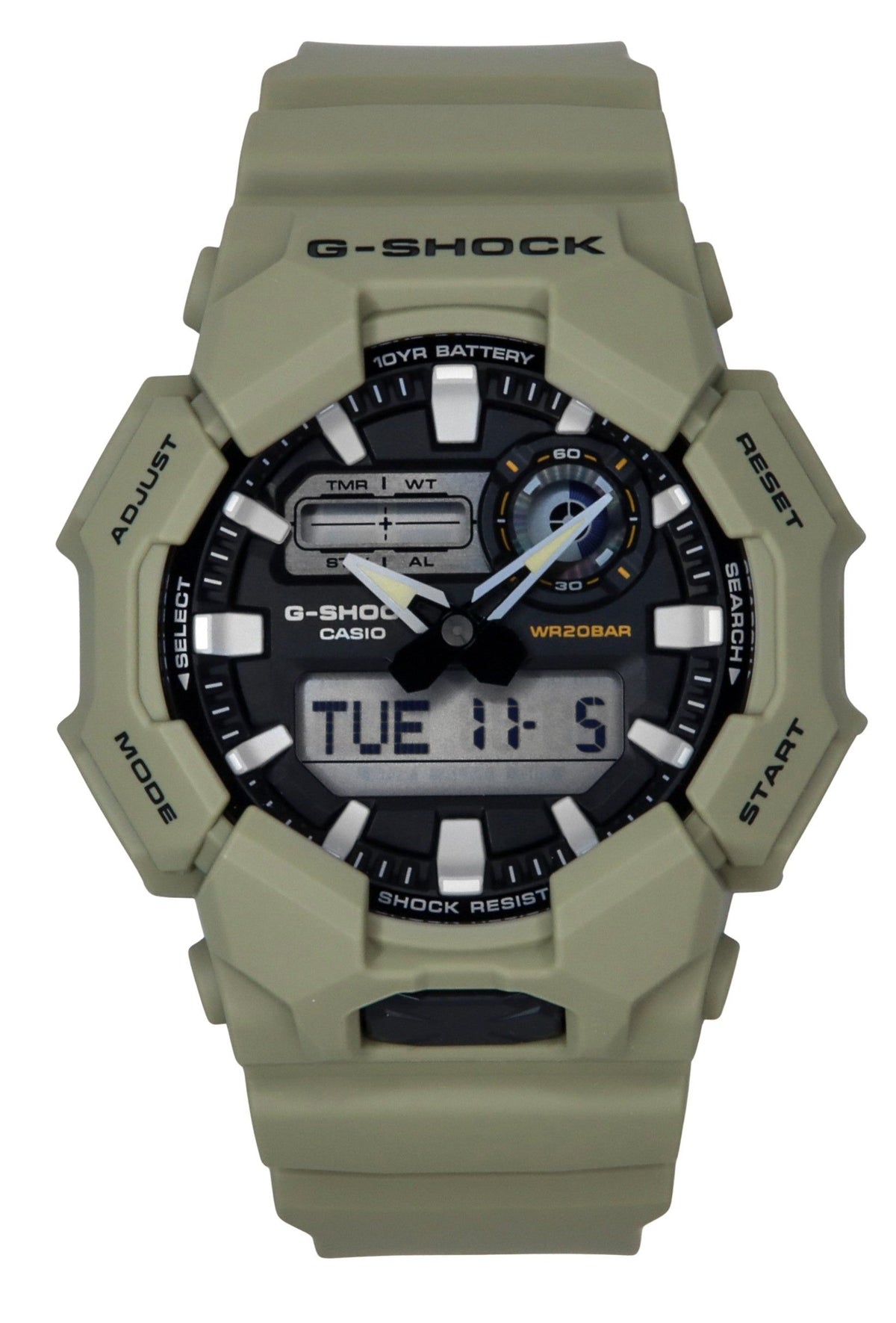 Refurbished Casio G-Shock Analog Digital Bio-Based Resin Strap Black Dial Quartz GA-010-5A 200M Men's Watch