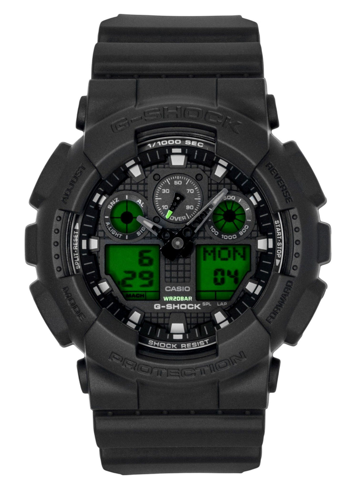 Casio G-Shock Analog Digital Black Dial Resin Quartz GA-100BEG-1A 200M Men's Watch