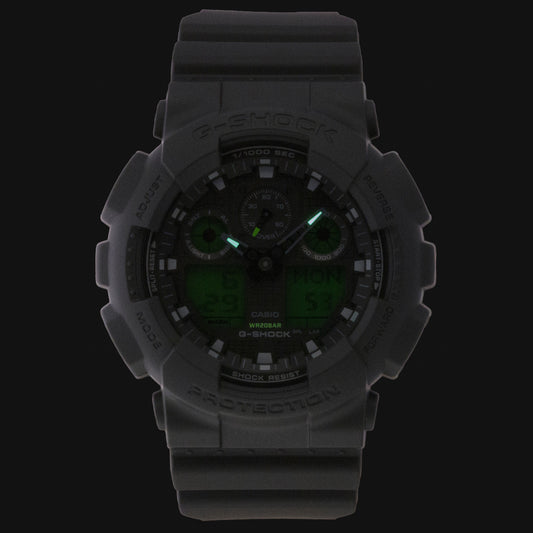 Casio G-Shock Analog Digital Black Dial Resin Quartz GA-100BEG-1A 200M Men's Watch