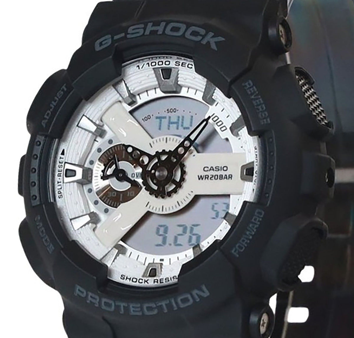 Casio G-Shock Analog Digital Resin Strap White Dial Quartz GA-110WD-1A 200M Men's Watch