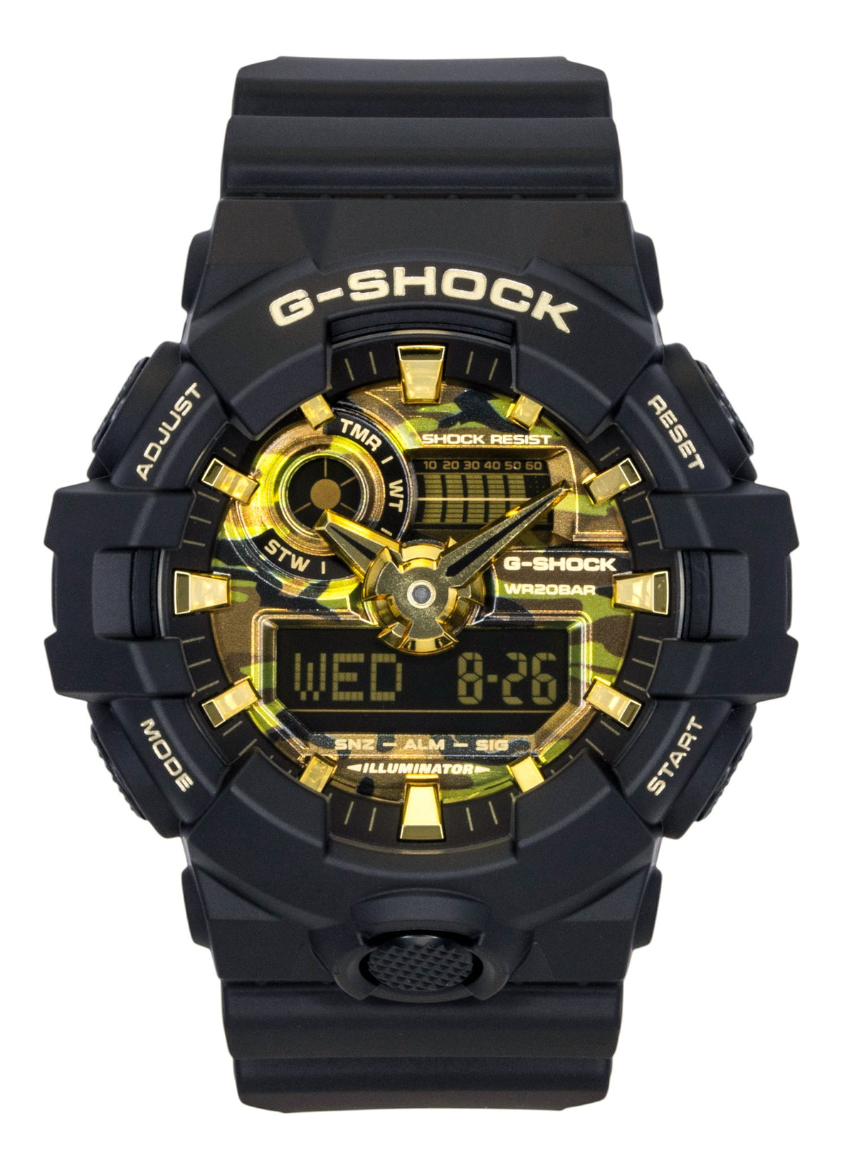 Casio G-Shock Analog Digital Resin Strap Gold Dial Quartz GA-700CF-1A 200M Men's Watch