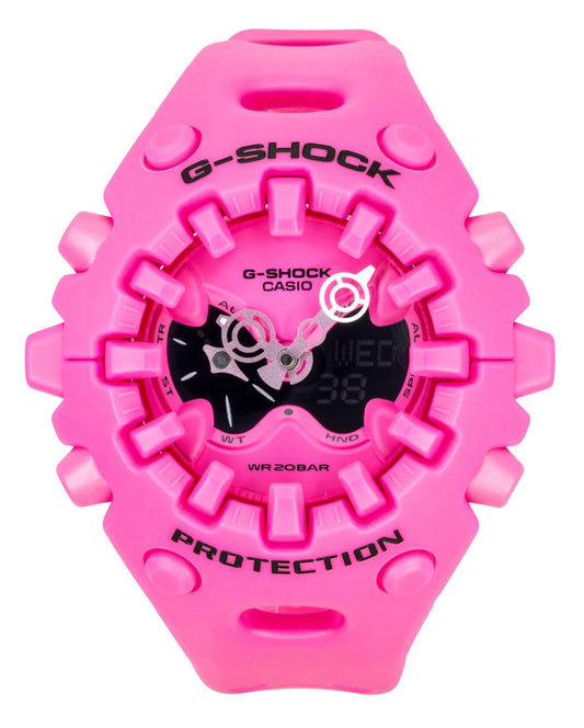 Casio G-Shock Analog Digital Pink Resin Strap Pink Dial Quartz GA-V01-4A 200M Women's Watch