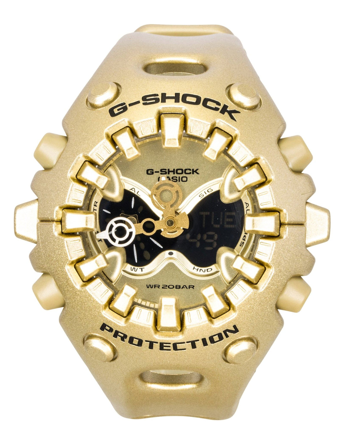 Casio G-Shock Analog Digital Resin Strap Gold Dial Quartz GA-V01A-9A 200M Unisex Watch